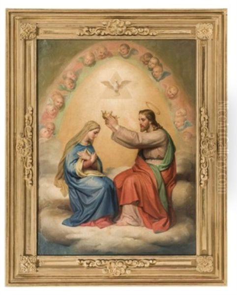 Coronacion De La Virgen Maria Oil Painting by Francisco Morales van den Eyden