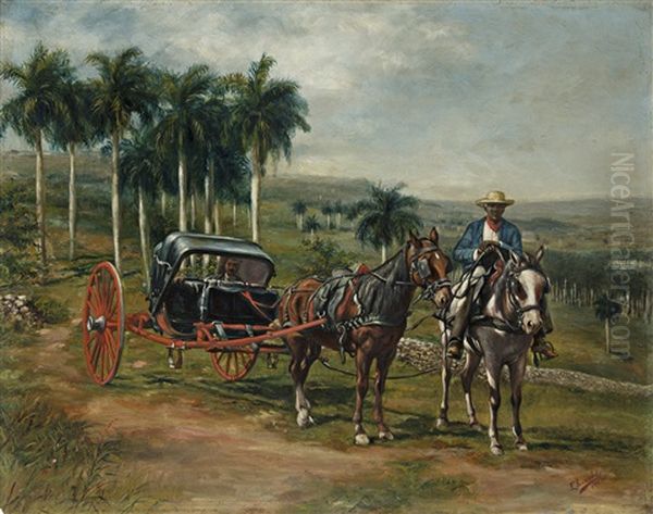 Paisaje Cubano Con Quitrin Oil Painting by Eduardo Morales