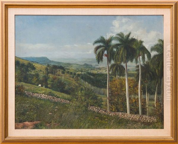 Landscape With Palm Trees Oil Painting by Eduardo Morales