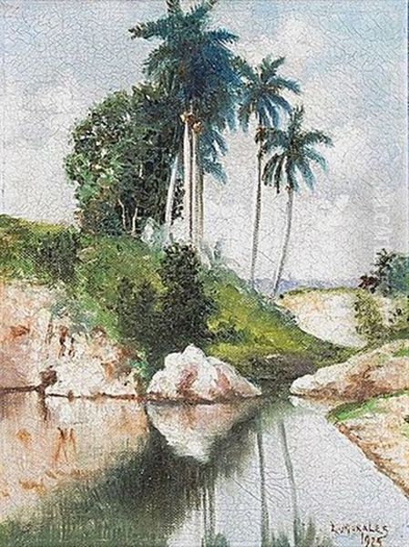 Riviere A Cuba Oil Painting by Eduardo Morales