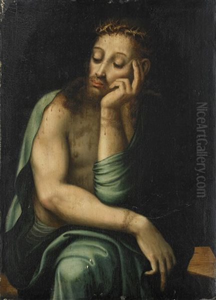 Christ Crowned With Thorns Oil Painting by Luis de Morales