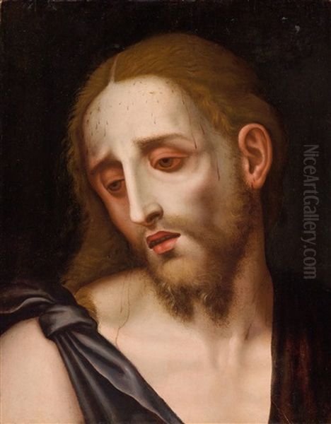 Christus Als Schmerzensmann Oil Painting by Luis de Morales