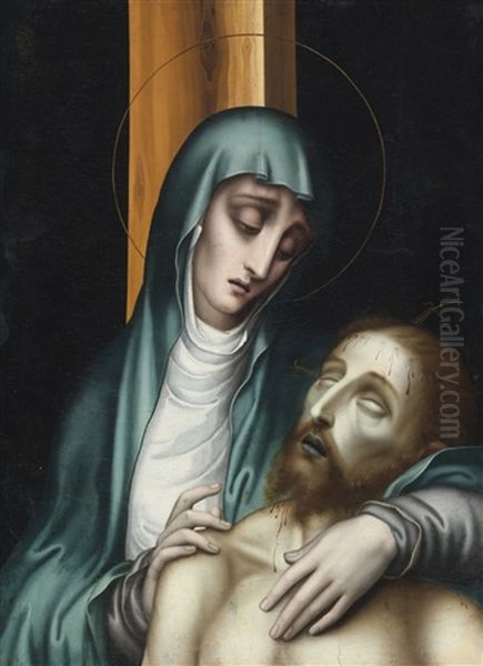 Pieta (collab. W/workshop) Oil Painting by Luis de Morales