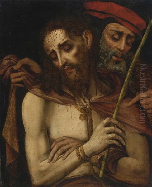 Christ As The Man Of Sorrows Oil Painting by Luis de Morales