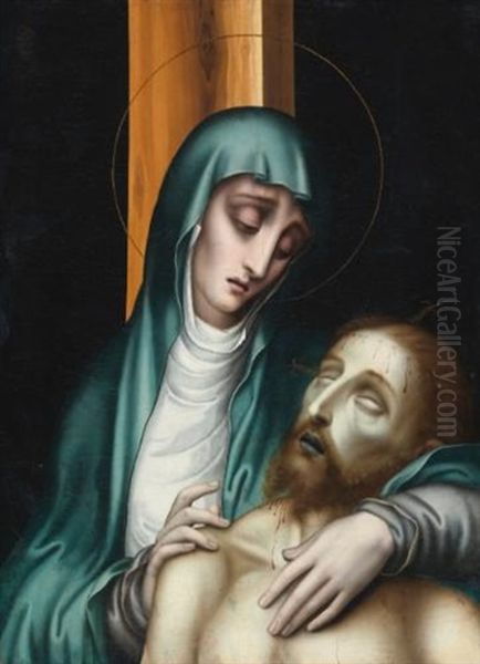 Pieta (collab. W/workshop) Oil Painting by Luis de Morales