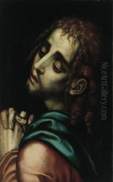 San Juan Evangelista Oil Painting by Luis de Morales