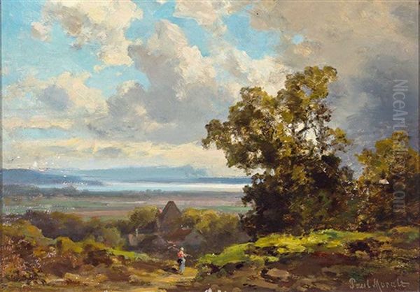 Seenlandschaft An Einem Prachtvollem Sommertag Bei Abziehendem Gewitter Oil Painting by Paul Moralt