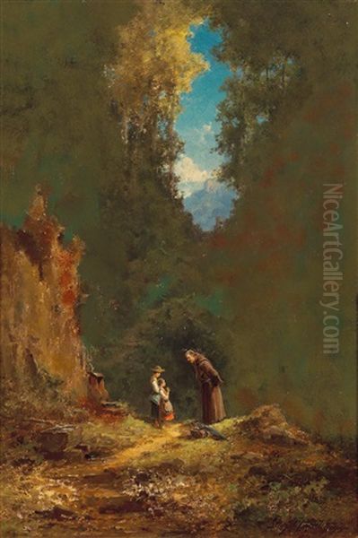 By The Wayside Shrine Oil Painting by Willy Moralt