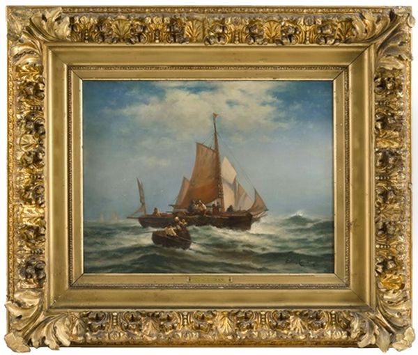 Fishing Boats Oil Painting by Edward Moran