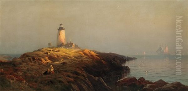 Evening At Cape Ann Oil Painting by Edward Moran