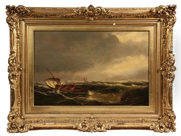 Bearing Down On A Choppy Sea Oil Painting by Edward Moran