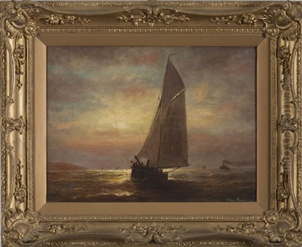 Sailing At Sunset Oil Painting by Edward Moran