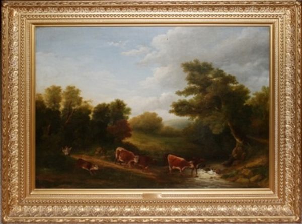 Young Boy Driving Cattle Oil Painting by Edward Moran