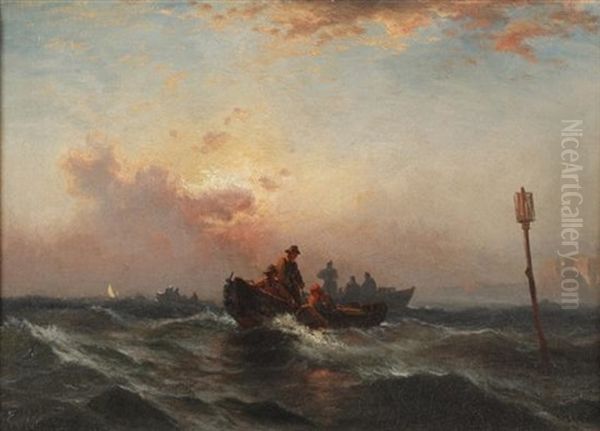 Catching Lobsters Oil Painting by Edward Moran