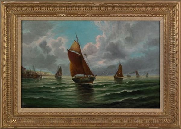 Coastal Scene With Ships Oil Painting by Edward Moran