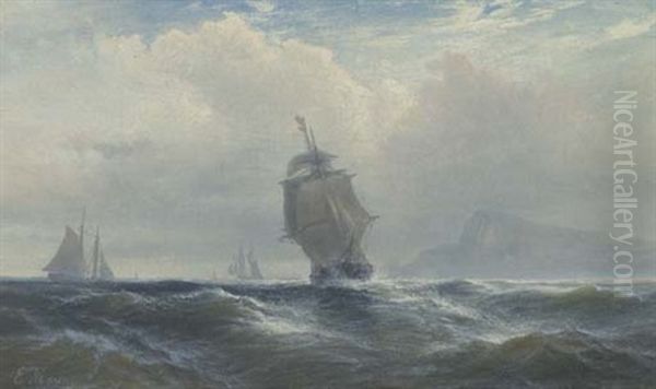 Shipping Off Portsmouth Oil Painting by Edward Moran