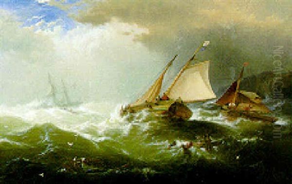 Fishermen To The Rescue Oil Painting by Edward Moran