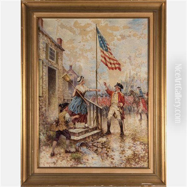 Revolutionary War Scene Oil Painting by Edward Percy Moran