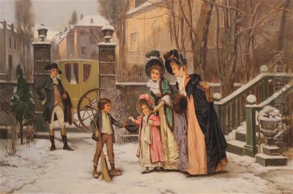 Winter Scene Oil Painting by Edward Percy Moran