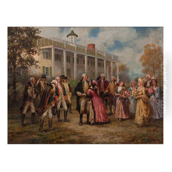 George Washington At Mount Vernon Oil Painting by Edward Percy Moran