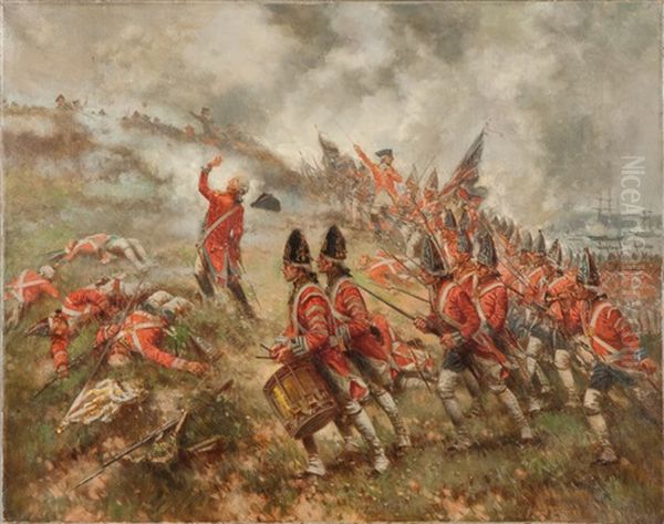 Revolutionary War Battle Oil Painting by Edward Percy Moran