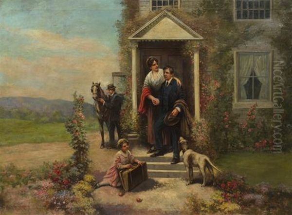 A Mother's Goodbye Oil Painting by Edward Percy Moran