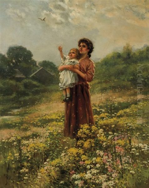 Admiring The Bird Oil Painting by Edward Percy Moran