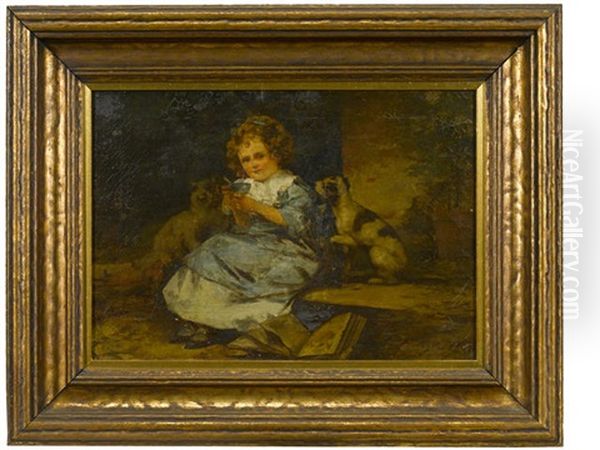 The Young Pets Oil Painting by Edward Percy Moran