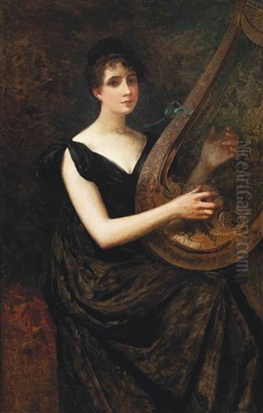 The Lute Player Oil Painting by Edward Percy Moran