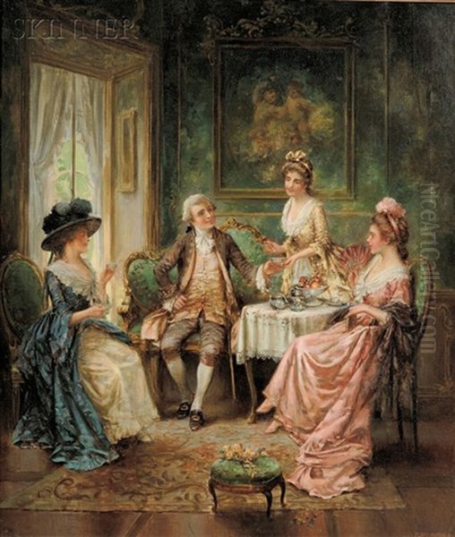 Tea Time Oil Painting by Edward Percy Moran