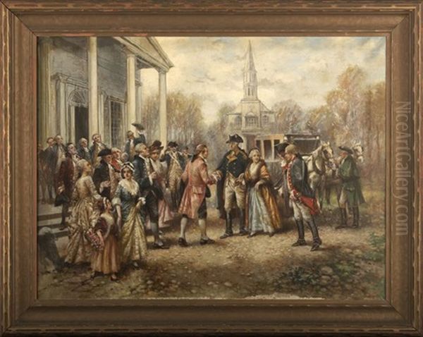 Washington After Resigning His Commission Leaving Annapolis For Mt. Vernon Oil Painting by Edward Percy Moran