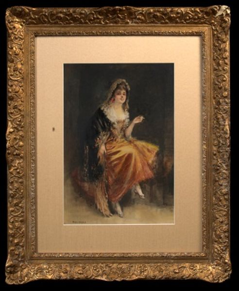 Young Spanish Beauty Oil Painting by Edward Percy Moran