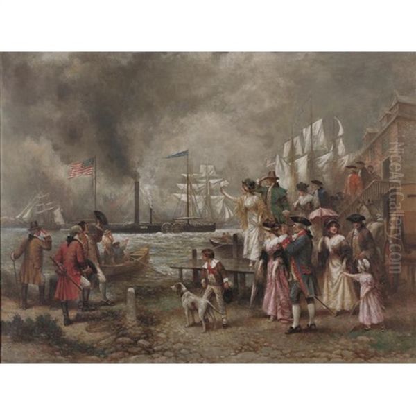 The "clermont"'s First Trip Oil Painting by Edward Percy Moran