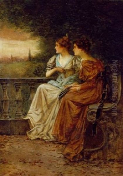 Beyond The Balustrade Oil Painting by Edward Percy Moran