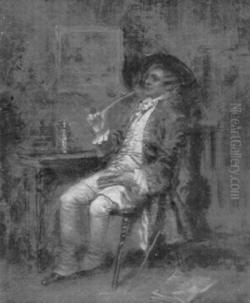 The Smoker Oil Painting by Edward Percy Moran