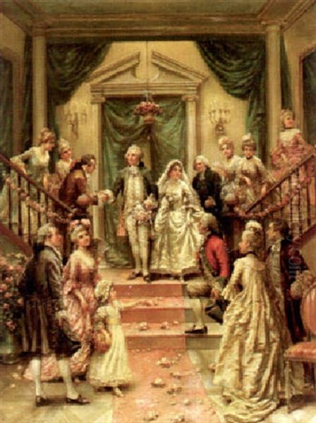 The Marriage Of Washington Oil Painting by Edward Percy Moran