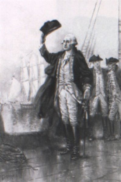 Washington's Farewell To His Officers Oil Painting by Edward Percy Moran