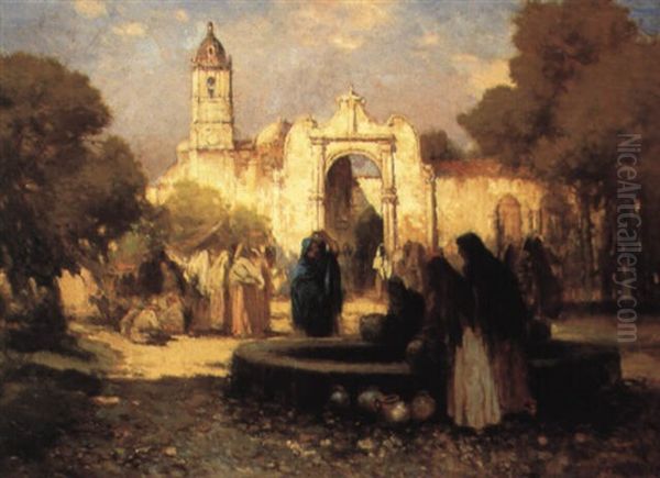 Old Mission San Luis Rey Oil Painting by Edward Percy Moran