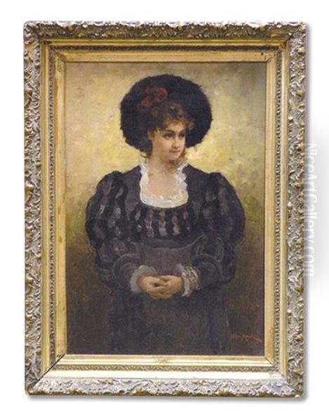 Portrait Of Woman In Black by Leon Moran