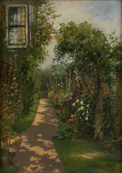 The Garden Path, Easthampton Oil Painting by Mary Nimmo Moran