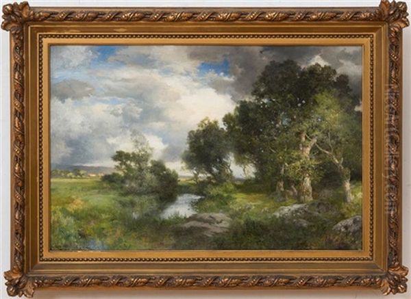 A Cloudy Day, East Hampton Oil Painting by Thomas Moran