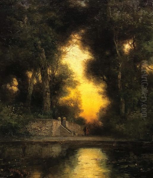 In The Borda Gardens, Cuernavaca, Mexico Oil Painting by Thomas Moran