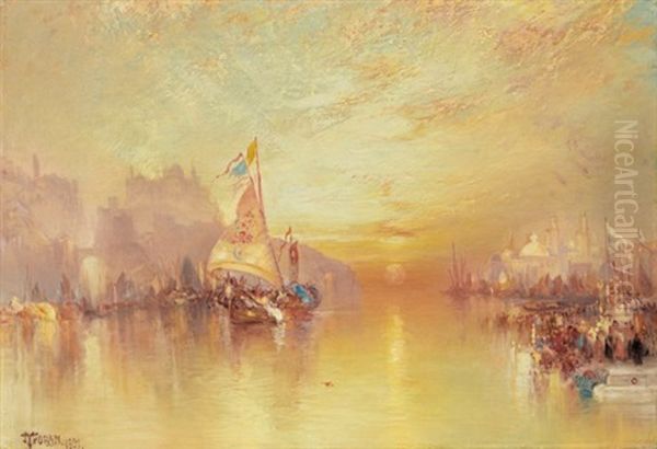 A Scene From Lalla Rookh Oil Painting by Thomas Moran