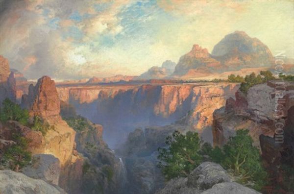 Canyon Of The Virgin River Oil Painting by Thomas Moran