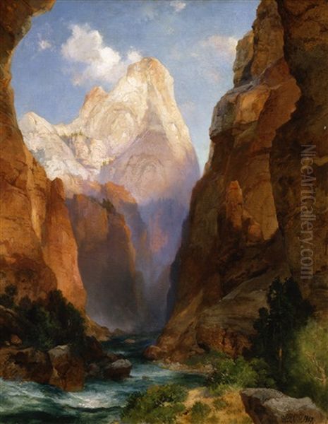 The Rio Virgin, Southern Utah Oil Painting by Thomas Moran