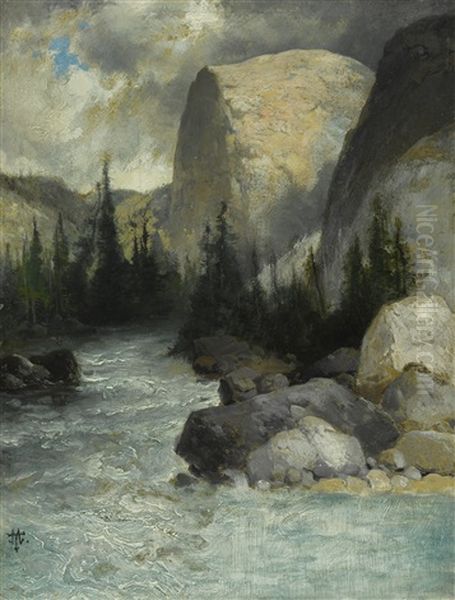 Tuolomne River Near The Head Of The Great Canon Oil Painting by Thomas Moran