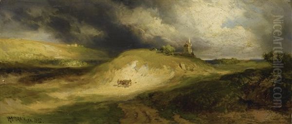 The Gravel Bank, Easthampton, L.i Oil Painting by Thomas Moran