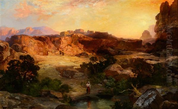 A Water Pocket, Northern Arizona Oil Painting by Thomas Moran