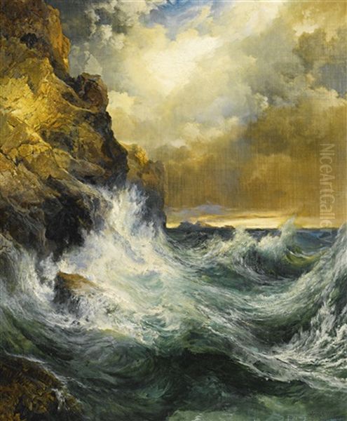 The Receding Wave Oil Painting by Thomas Moran