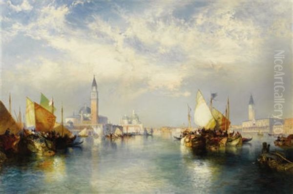 Splendor Of Venice - The Grand Canal Oil Painting by Thomas Moran